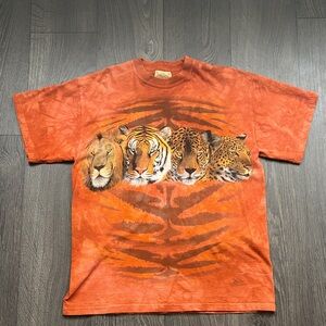 The Mountain- Men’s Orange Safari Animal Bold Orange Dyed T-shirt Size M